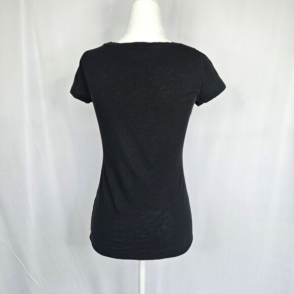 EXPRESS Skull T-Shirt with Sparkly Beaded Eyes, Halloween, Size S/P - Picture 6 of 7